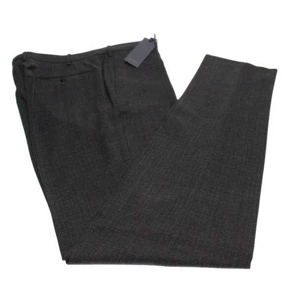 Zanella NWT Dress Pants Size 36 US Curtis In Gray Melange Wool Blend